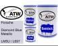Preview: Porsche, Diamond Blue Metallic, LM5U / L697: 500ml Lackdose + 500ml Klarlack + 250ml Härter - Set, von ATW Autoteile West.